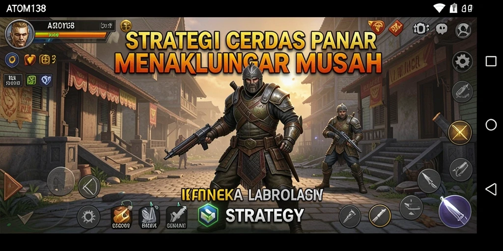 Tampilan antarmuka strategis ATOM138 yang menarik dan intuitif.