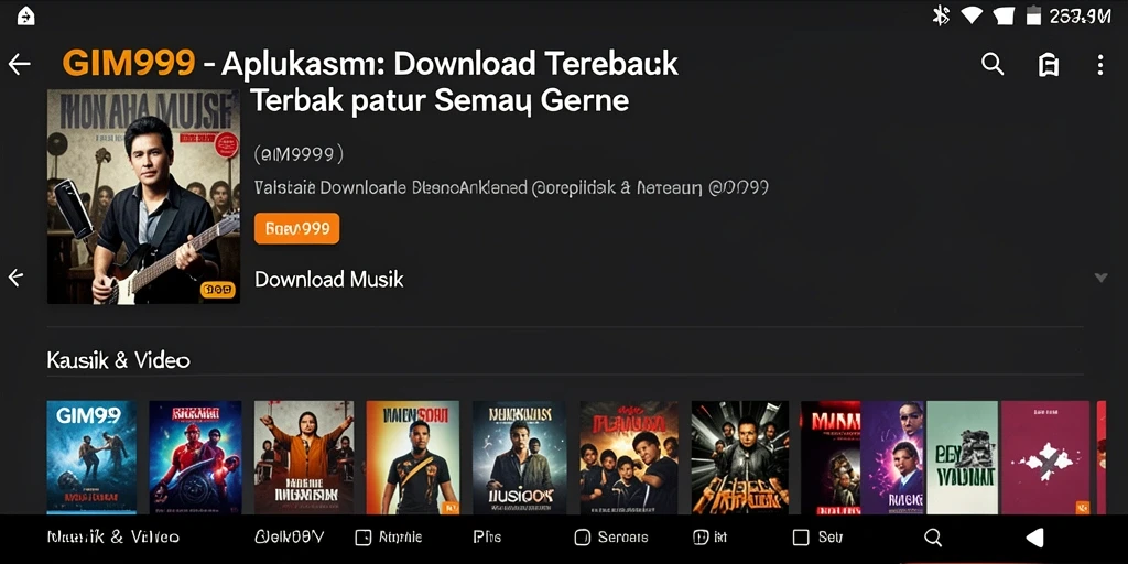 Antarmuka GIM999 yang intuitif dalam mengunduh musik dengan mudah.