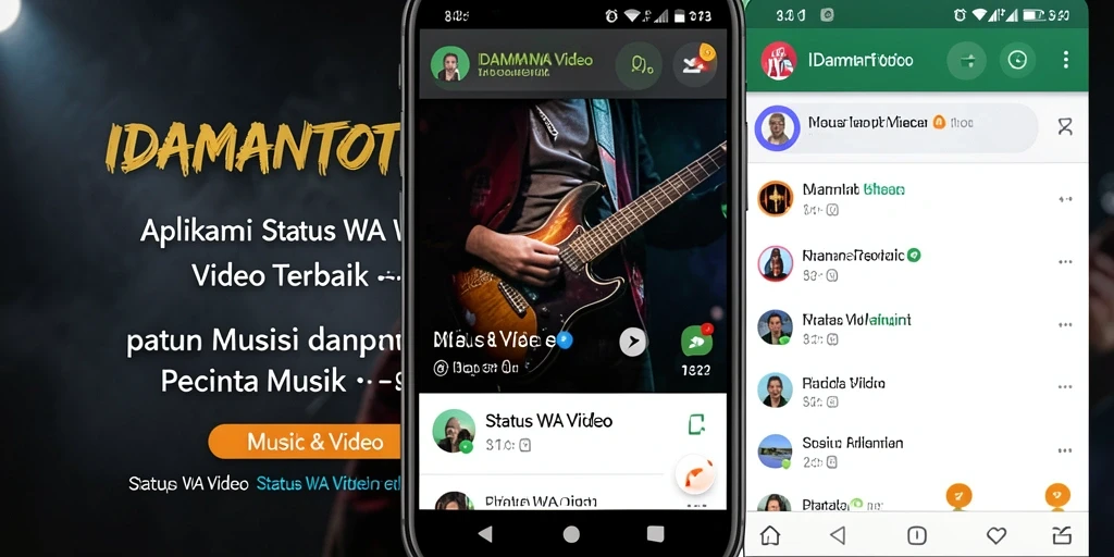 Antarmuka modern dan menarik dari IDAMANTOTO untuk status WA Video.