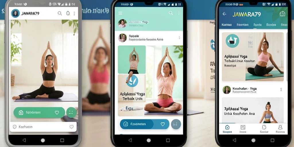 Antarmuka aplikasi JAWARA79 yang menawan dan mudah digunakan untuk yoga.