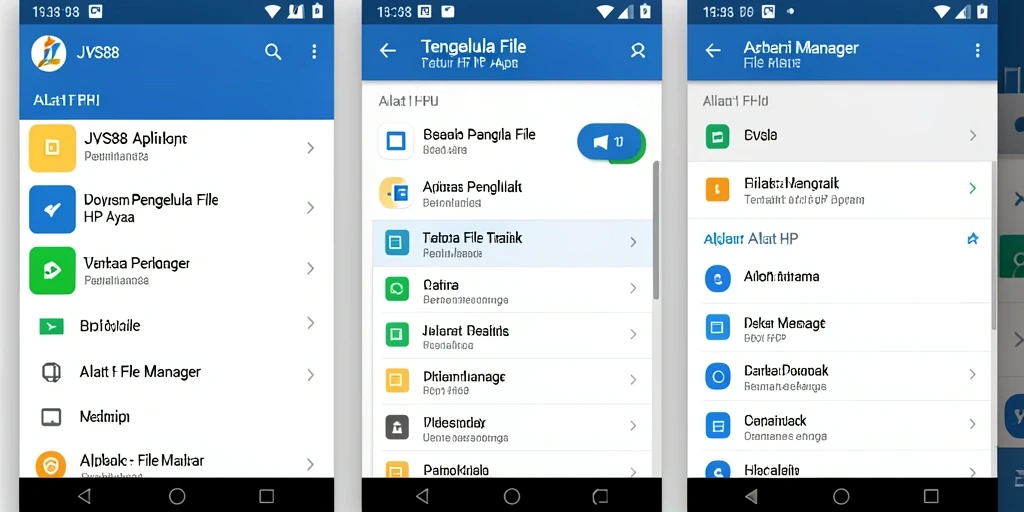Tampilan antarmuka aplikasi File Manager JVS88 yang user-friendly