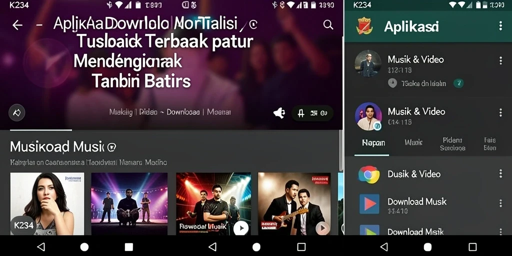 Antarmuka K234 yang ramah pengguna untuk Download Musik.