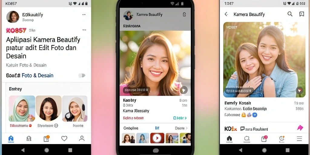 Antarmuka KO857 yang modern dan ramah pengguna untuk Kamera Beautify.