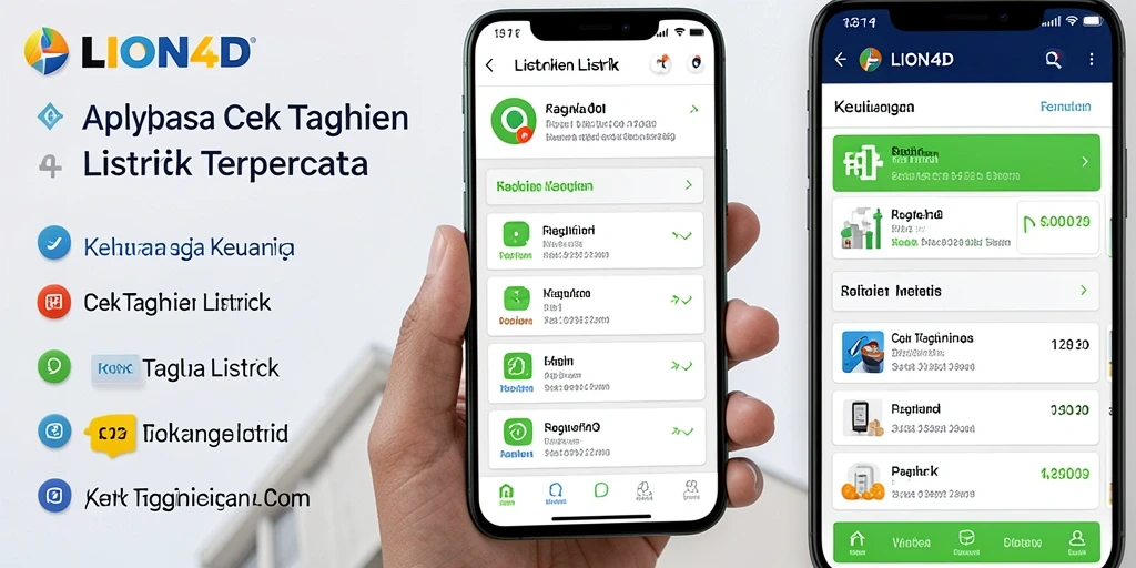 Tampilan antarmuka <strong>LION4D</strong> untuk cek tagihan listrik yang informatif.