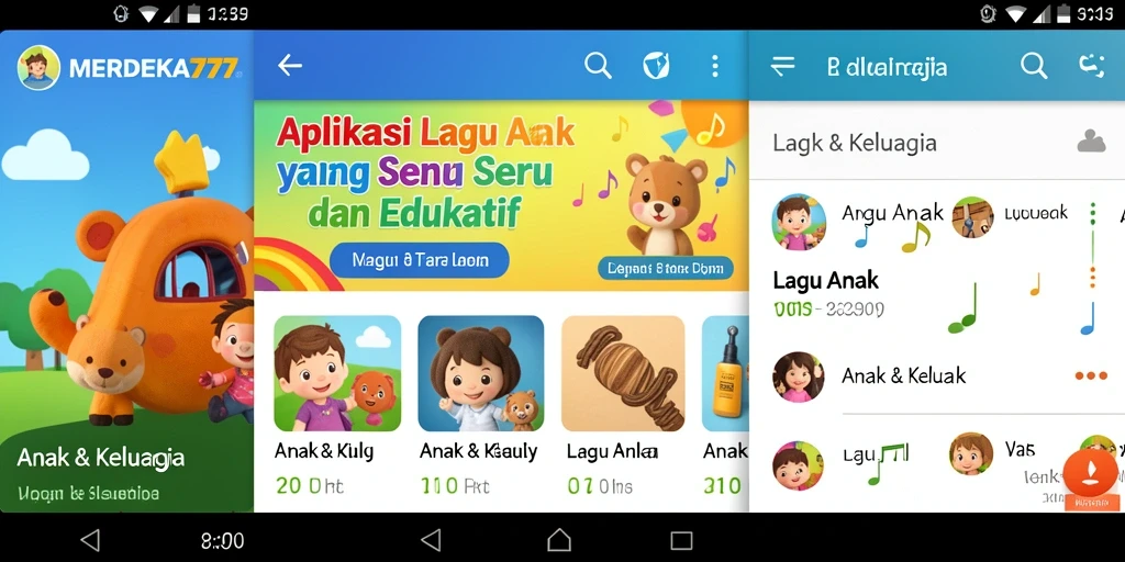 Tampilan antarmuka MERDEKA777 yang ramah anak dan interaktif.