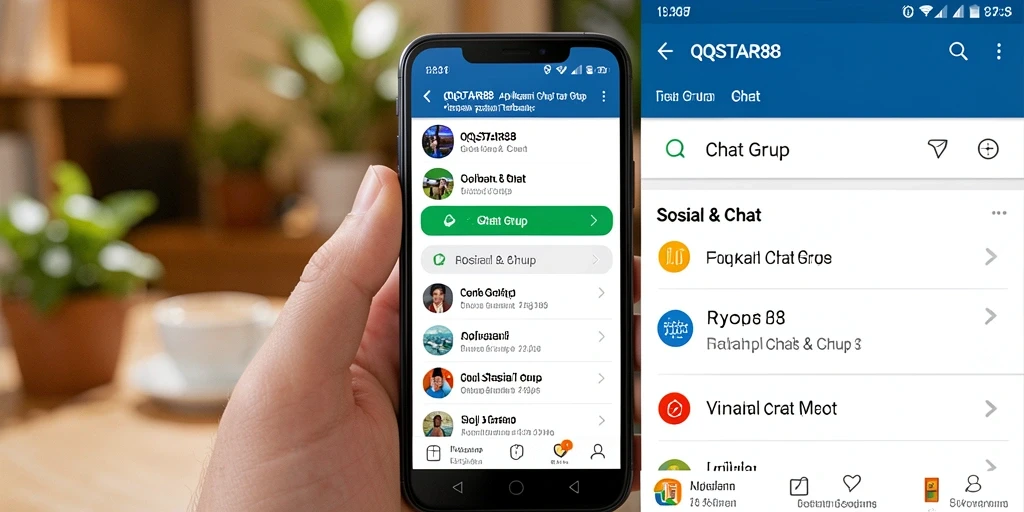 Tampilan antarmuka QQSTAR88 yang menyenangkan dan interaktif untuk Chat Grup.