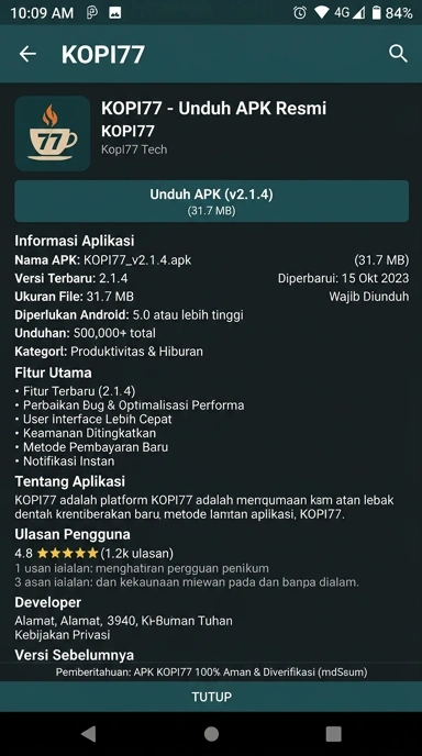Unduh dan Instal APK kopi77 untuk Android Anda